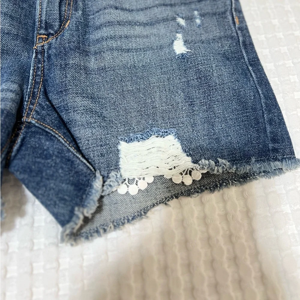 Old Navy Distress Lace Trim Denim Jean Shorts
